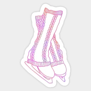 Ice skates and legwarmers (pink watercolour figure skating) Sticker